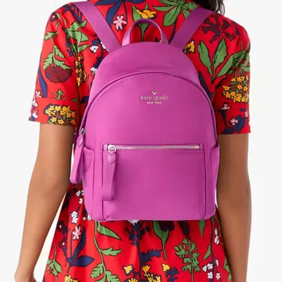 Kate Spade Pink Nylon Backpack with Gold Hardware Kate Spade New York Ombre Nylon Backpack - Pink Backpacks  main image 4